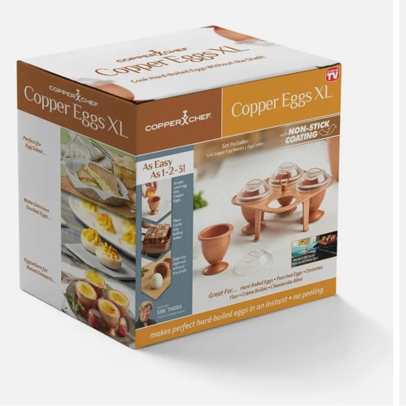BRAND NEW COPPER CHEF - Copper Chef Copper Eggs XL - As Seen On TV (Set of 4) - Picture 1 of 9